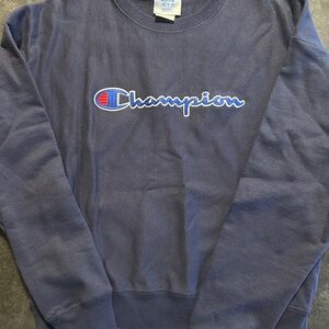 Champion Blue Crew Neck Sweatshirt with Logo